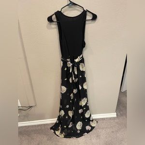 Target Xhiliration medium dress. Black with sheer flowered maxi skirt.